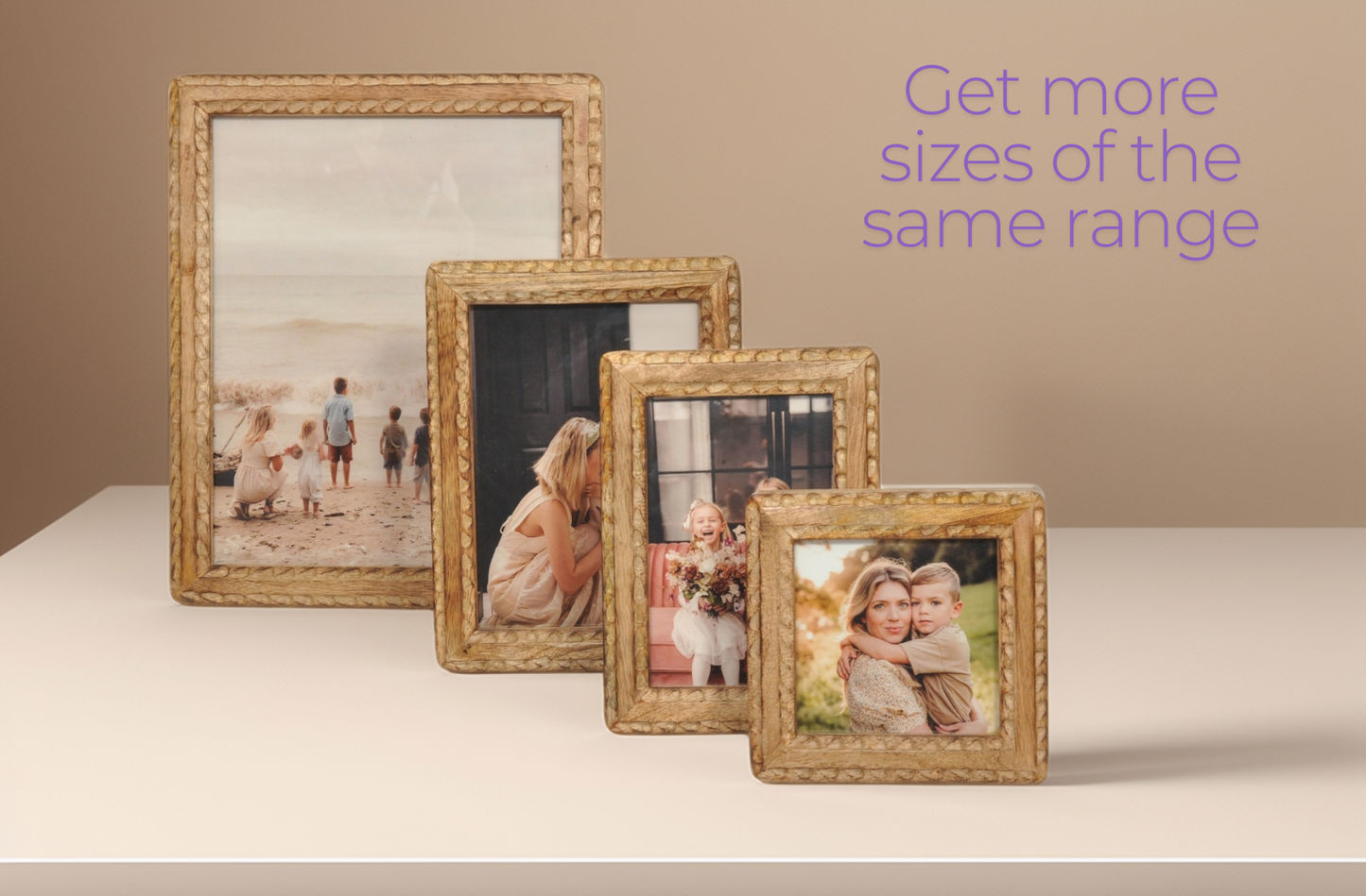 Handcrafted Wooden Carved Photo Frame 12x12 cm