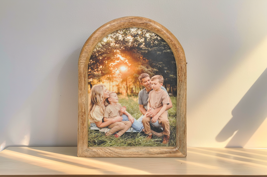 Handcrafted Wooden Arch Photo Frame 17x22 cm