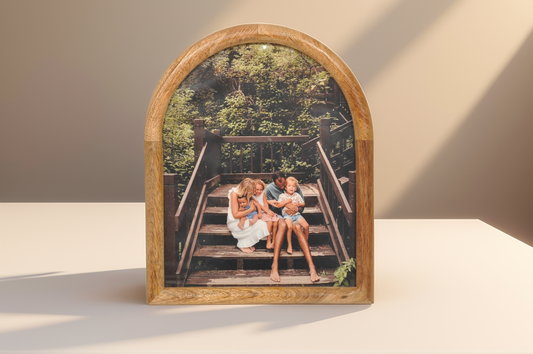 Handcrafted Wooden Arch Photo Frame 22x27 cm
