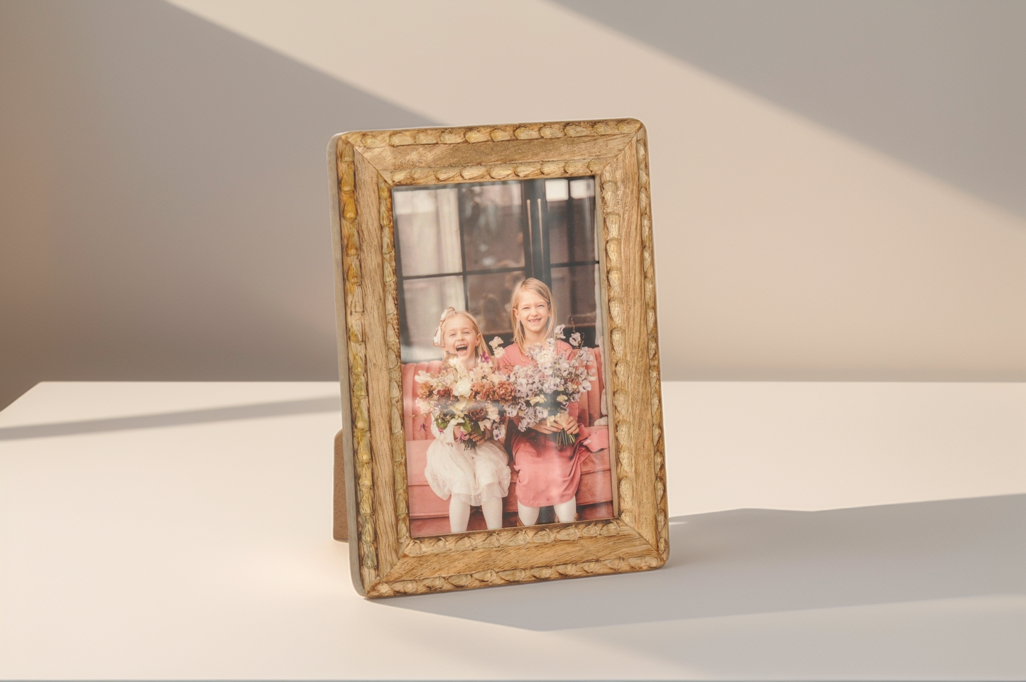 Handcrafted Wooden Carved Photo Frame 12x17 cm