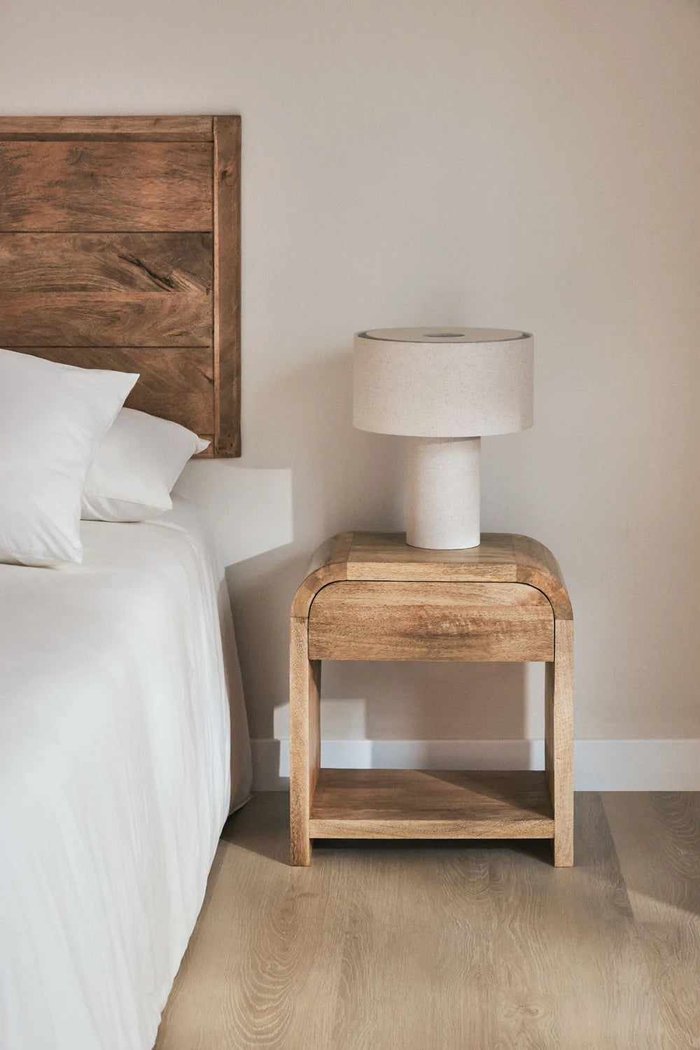 Shelby Mango Wood & MDF Bedside Table