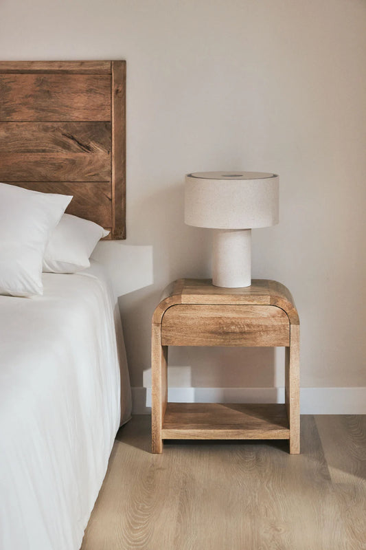 Shelby Mango Wood & MDF Bedside Table