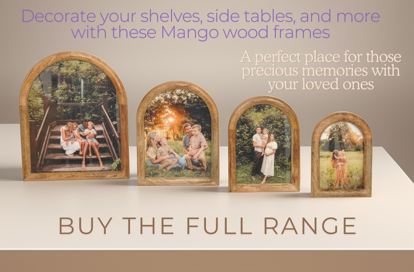 Handcrafted Wooden Arch Photo Frame 15x20 cm