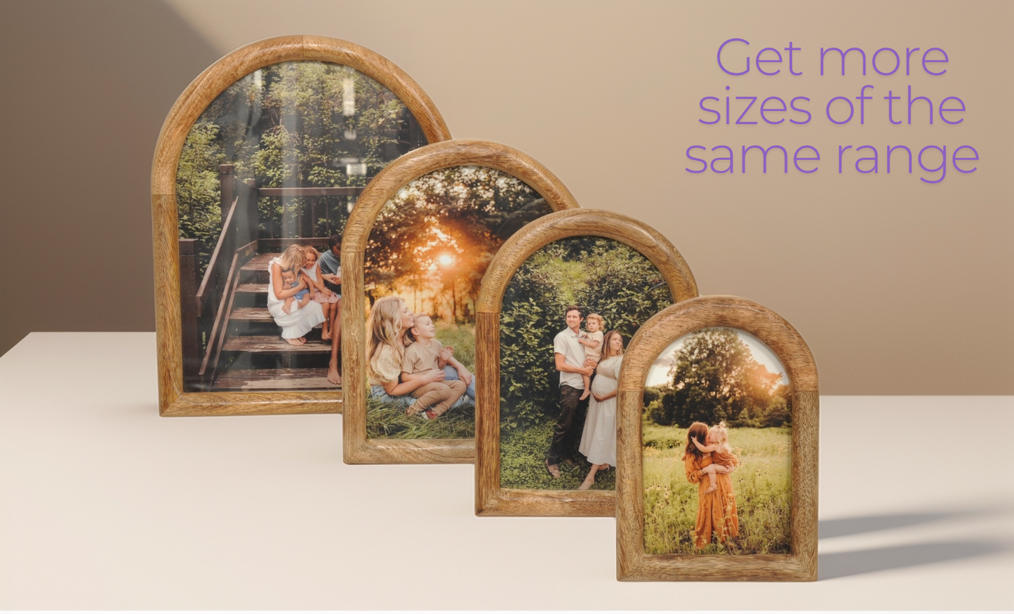 Handcrafted Wooden Arch Photo Frame 15x20 cm
