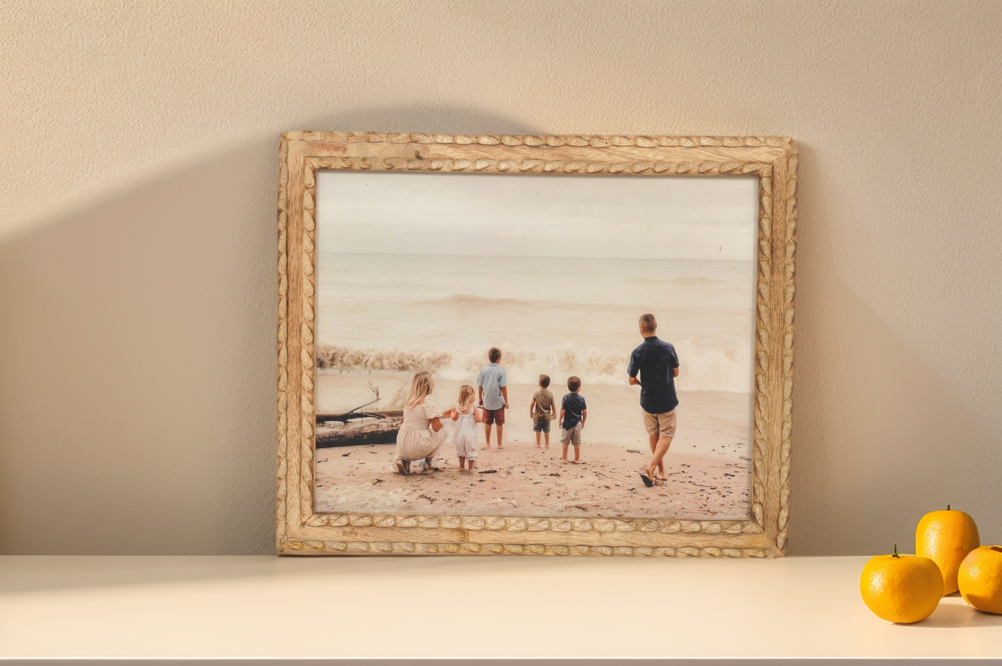 Handcrafted Wooden Carved Photo Frame 22x27 cm
