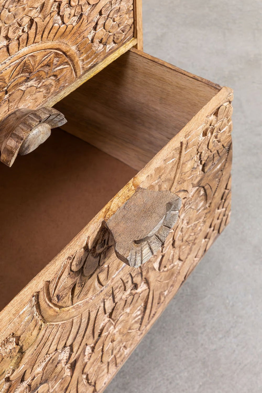 Wiluna Mango Wood Nightstand with Drawers