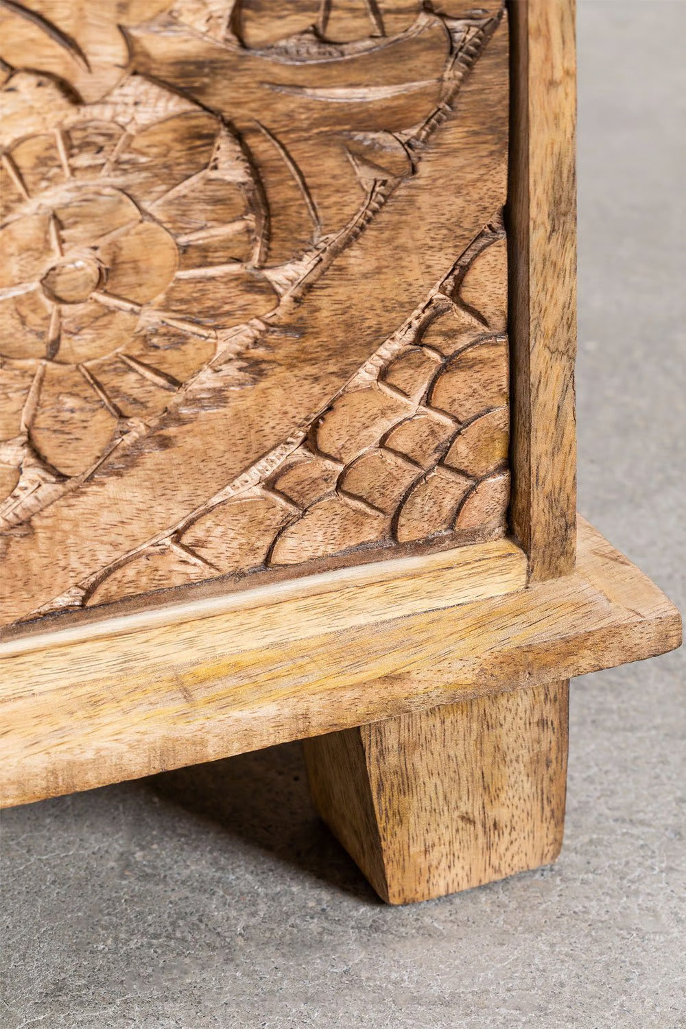 Wiluna Mango Wood Nightstand with Drawers