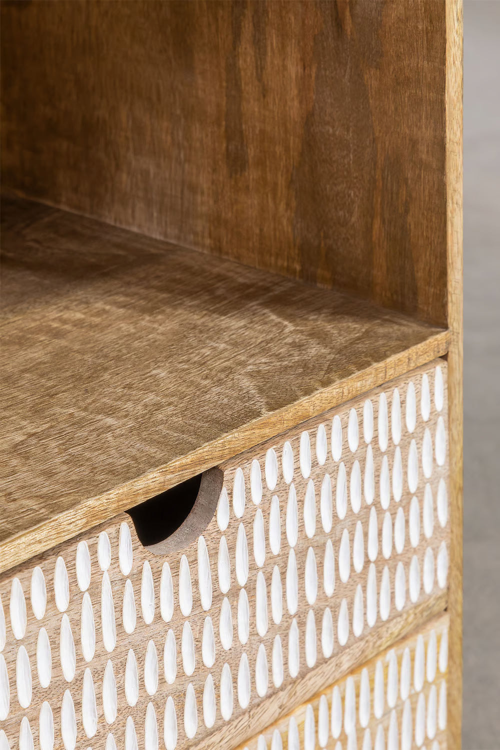 Yulara mango wood bedside table with storage