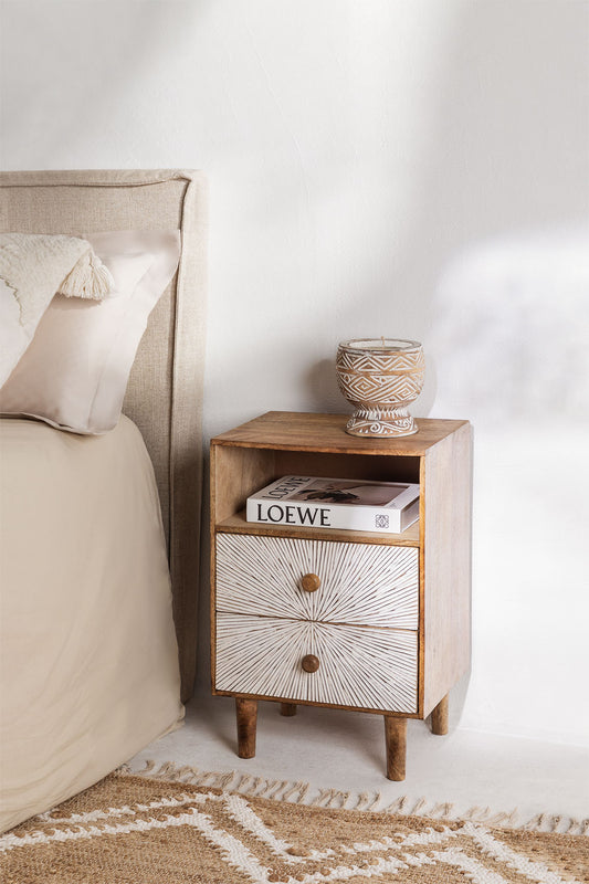 Kaobany Mango Wood Nightstand