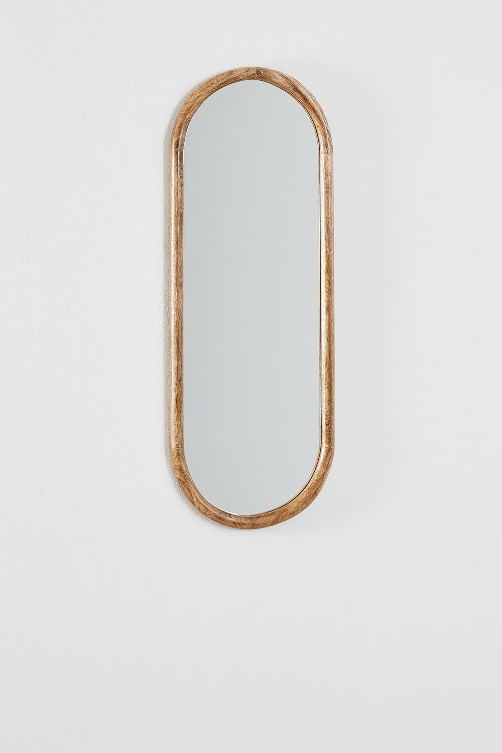Munya oval mango wood wall mirror