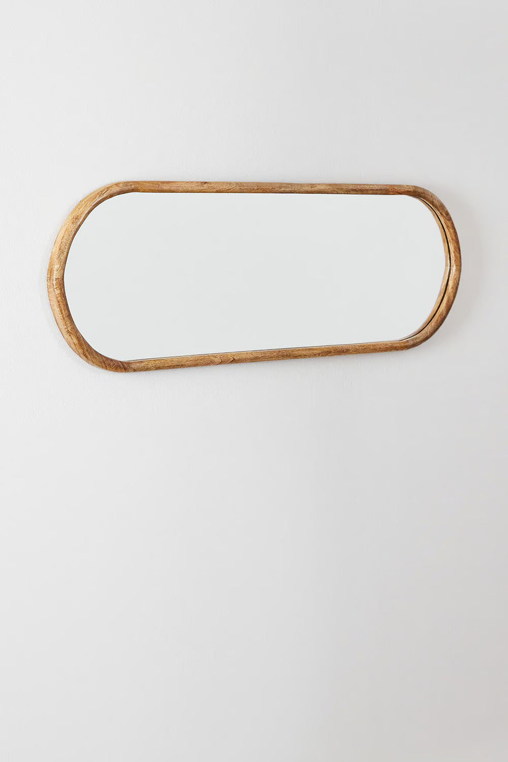 Munya oval mango wood wall mirror