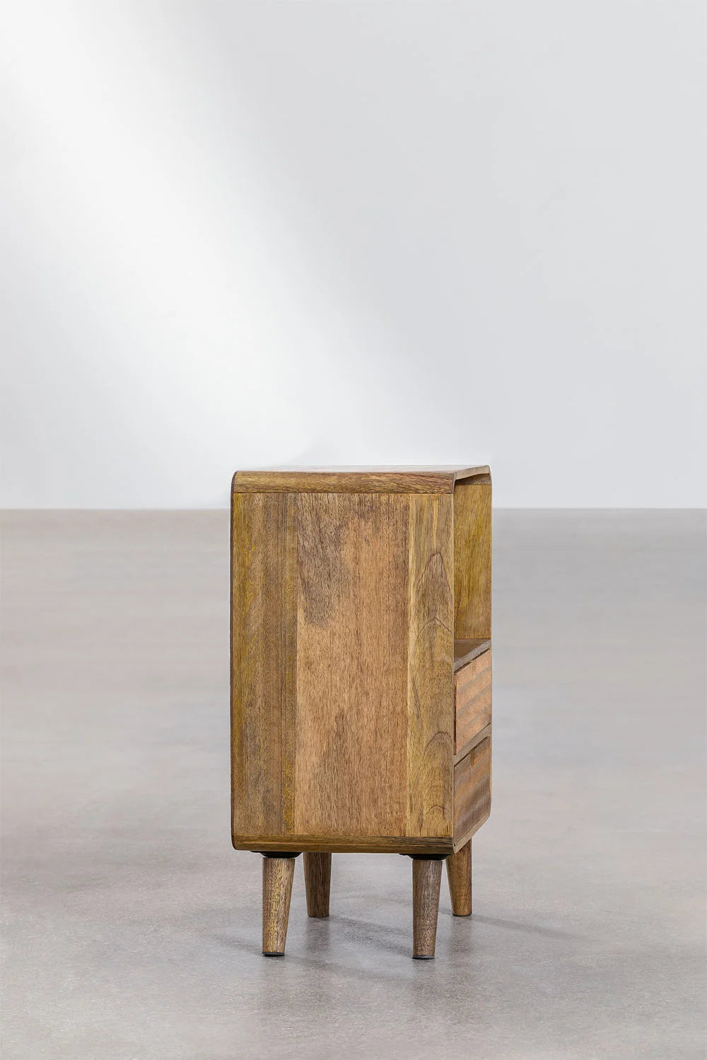 Bedside table with storage in natural Yulara mango wood