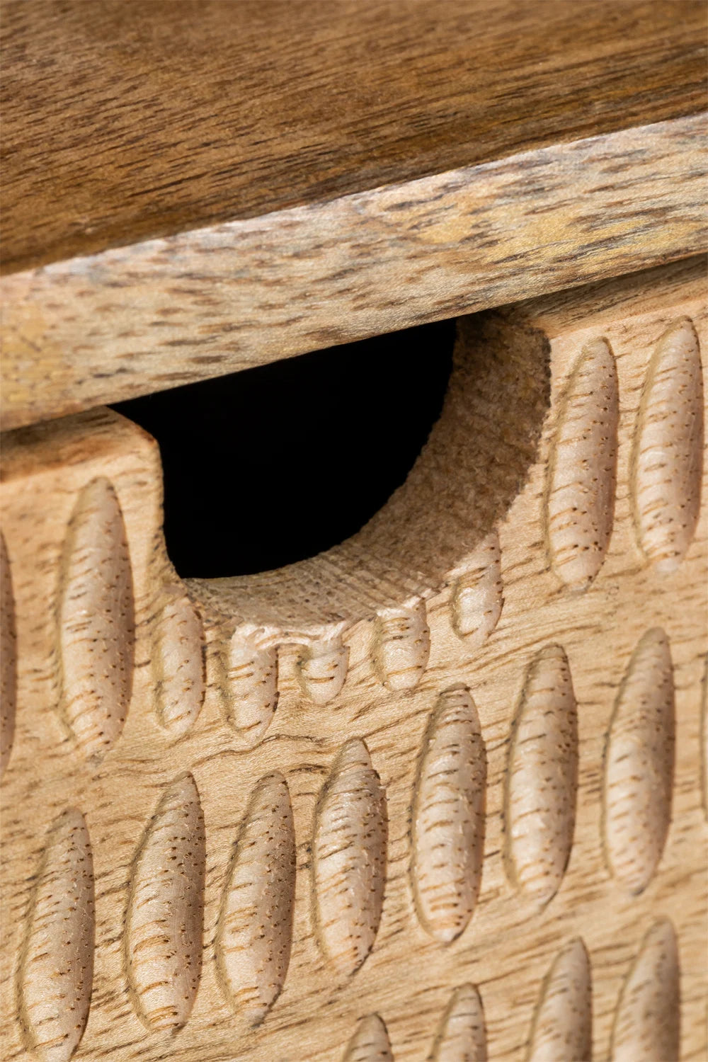 Bedside table with storage in natural Yulara mango wood