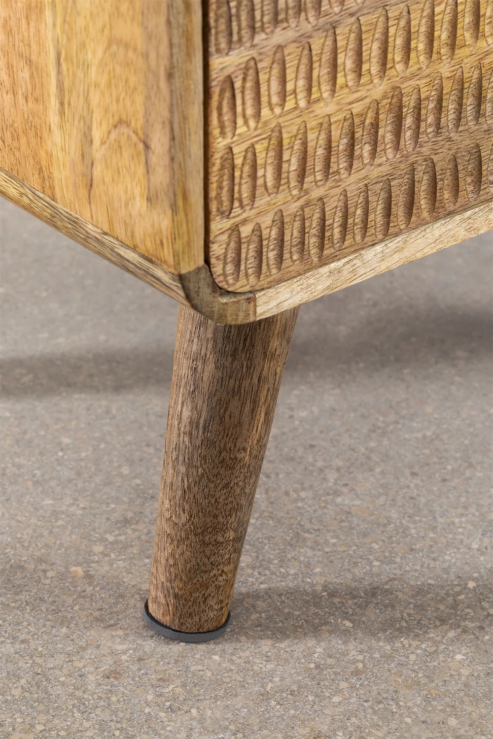 Bedside table with storage in natural Yulara mango wood