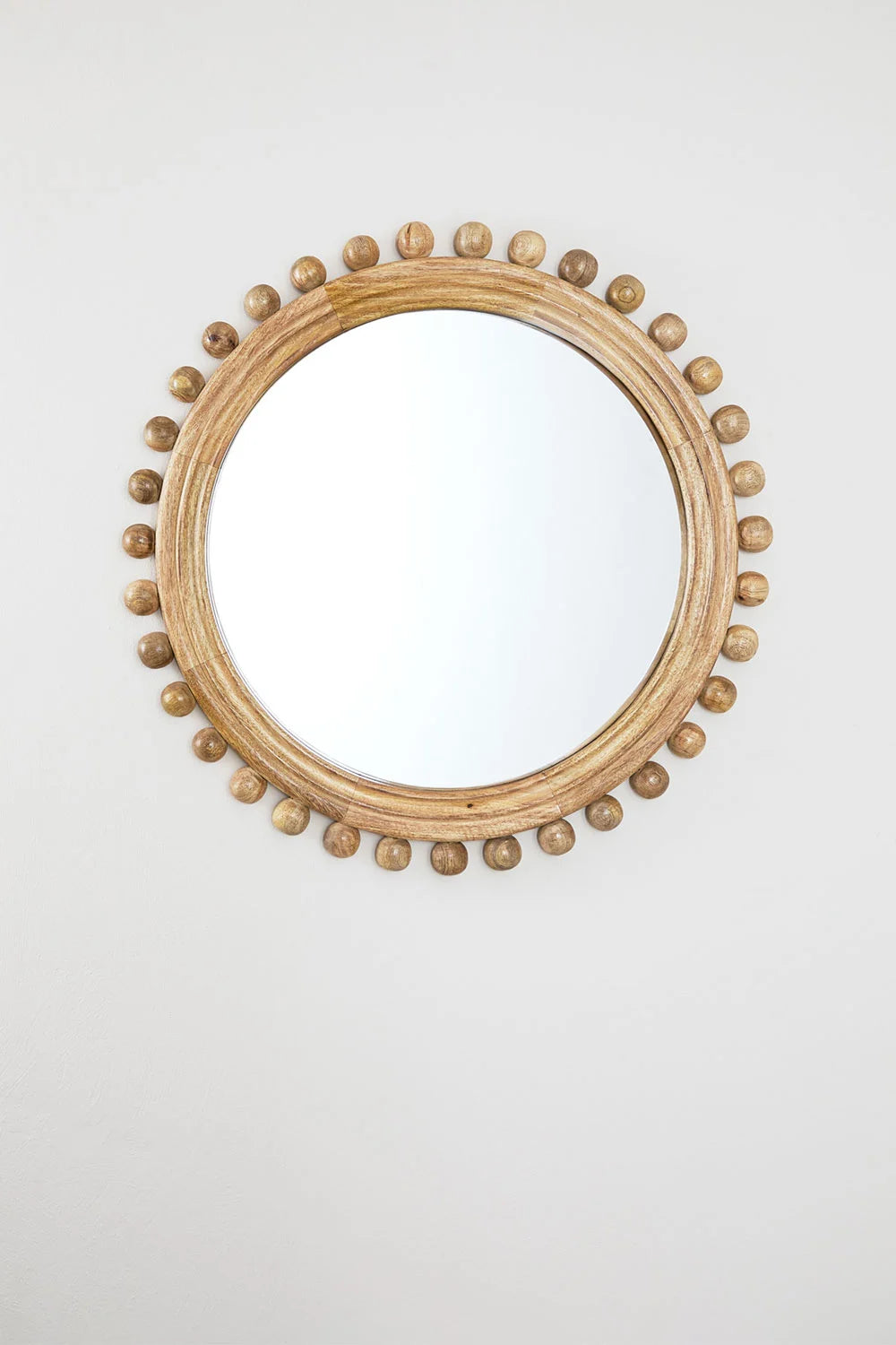 Joey Round Mango Wood Wall Mirror (Ø80 cm)