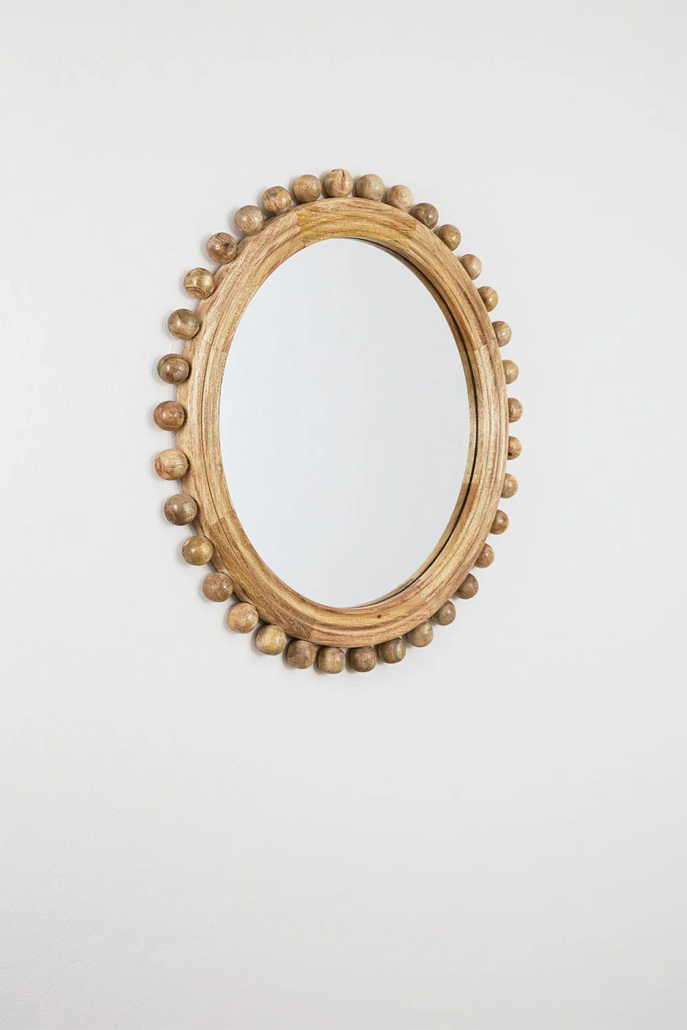 Joey Round Mango Wood Wall Mirror (Ø80 cm)