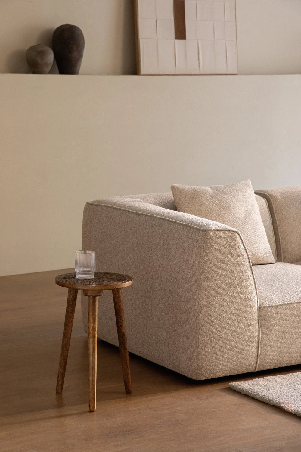 Nanup Round Mango Wood Side Table (Ø40 cm)