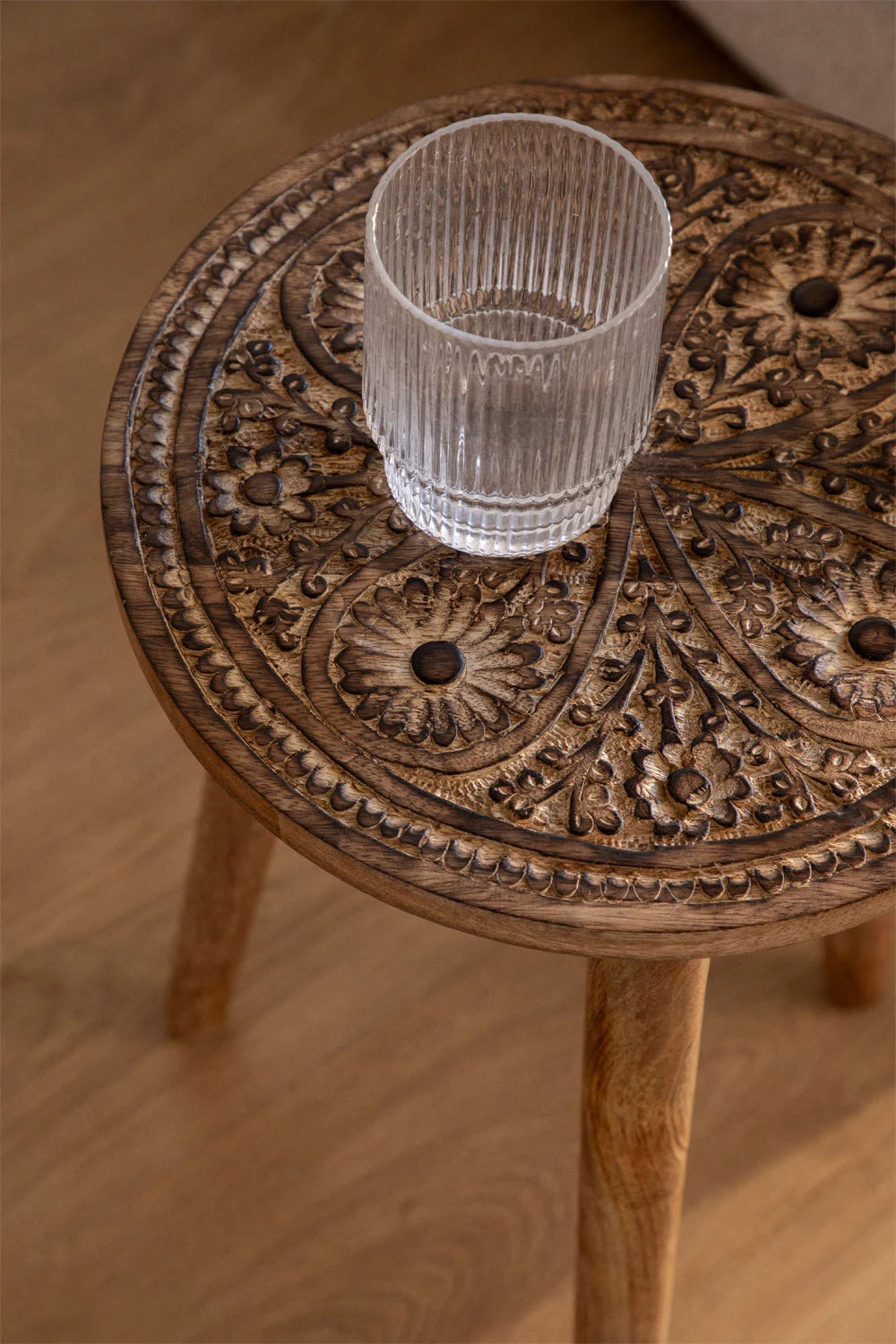 Nanup Round Mango Wood Side Table (Ø40 cm)