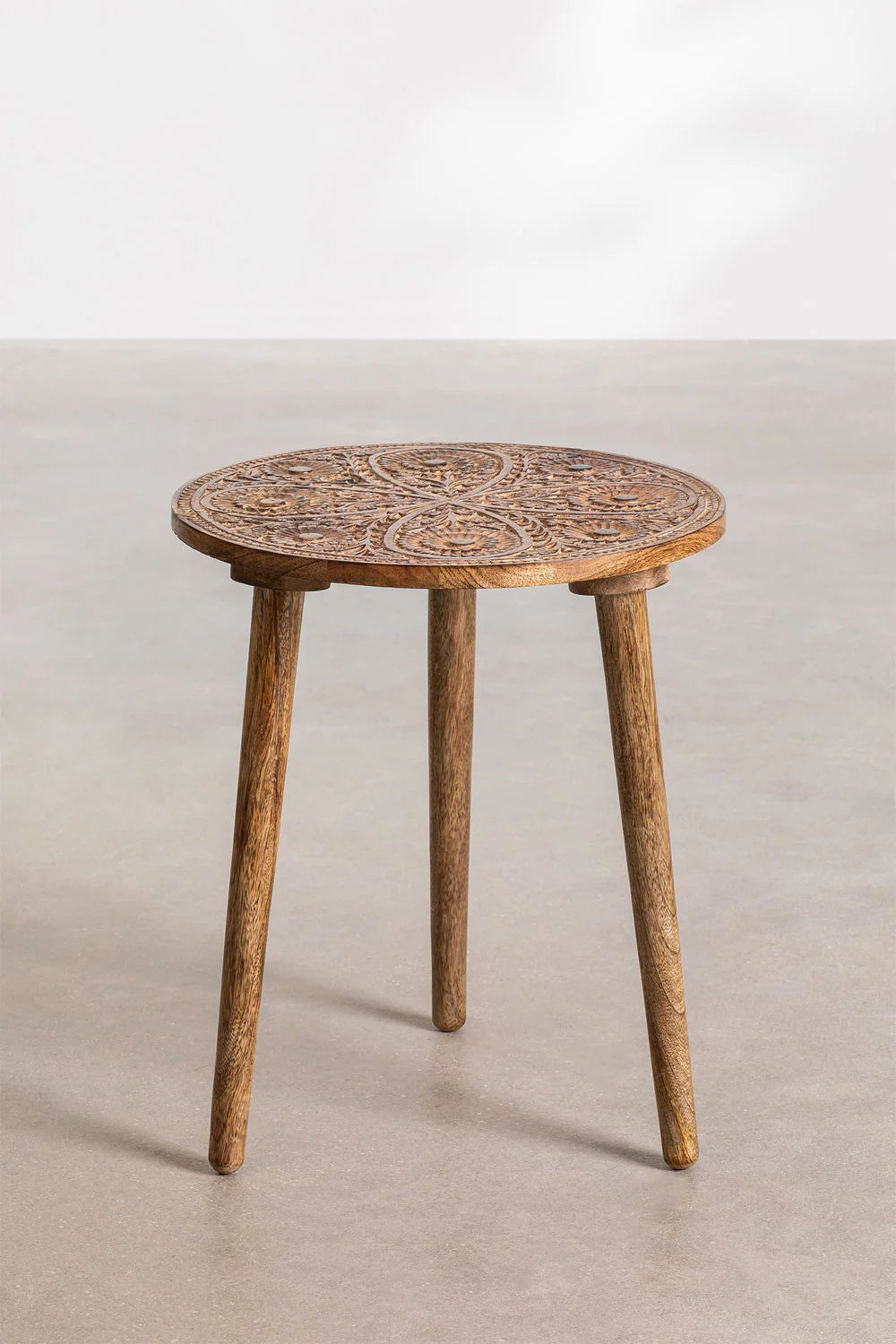 Nanup Round Mango Wood Side Table (Ø40 cm)