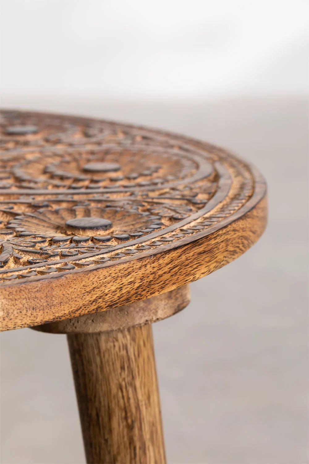 Nanup Round Mango Wood Side Table (Ø40 cm)